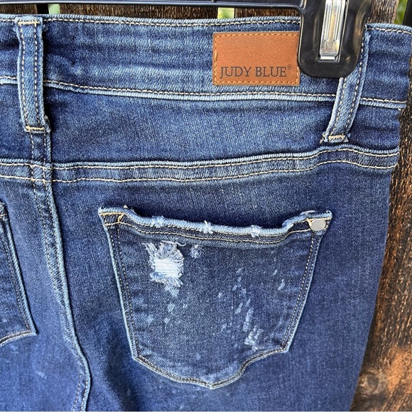 Judy Blue Destroyed Bleach Splatter Midrise Boyfriend Fit Jeans Sz 7/28 - Picture 6 of 15